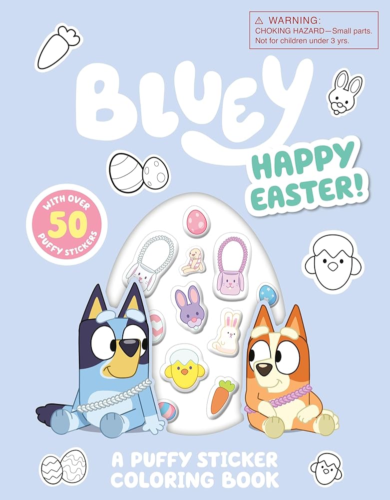 Bluey: Happy Easter! A Puffy Sticker Coloring Book: With Over 50 Puffy Stickers cover image