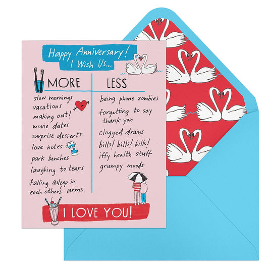 Anniversary More/Less Greeting Cards by Julia Rothman, Em & Friends