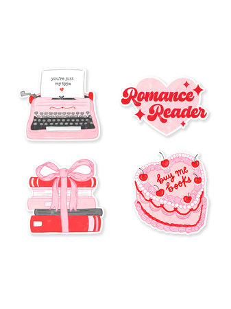 Romance Reader Stickers - Sticker Set of 4