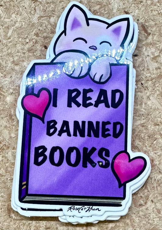 Rose Khan: "I Read Banned Books" sticker