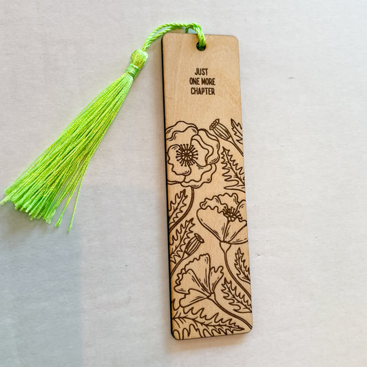 Just One More Chapter Wooden Bookmark