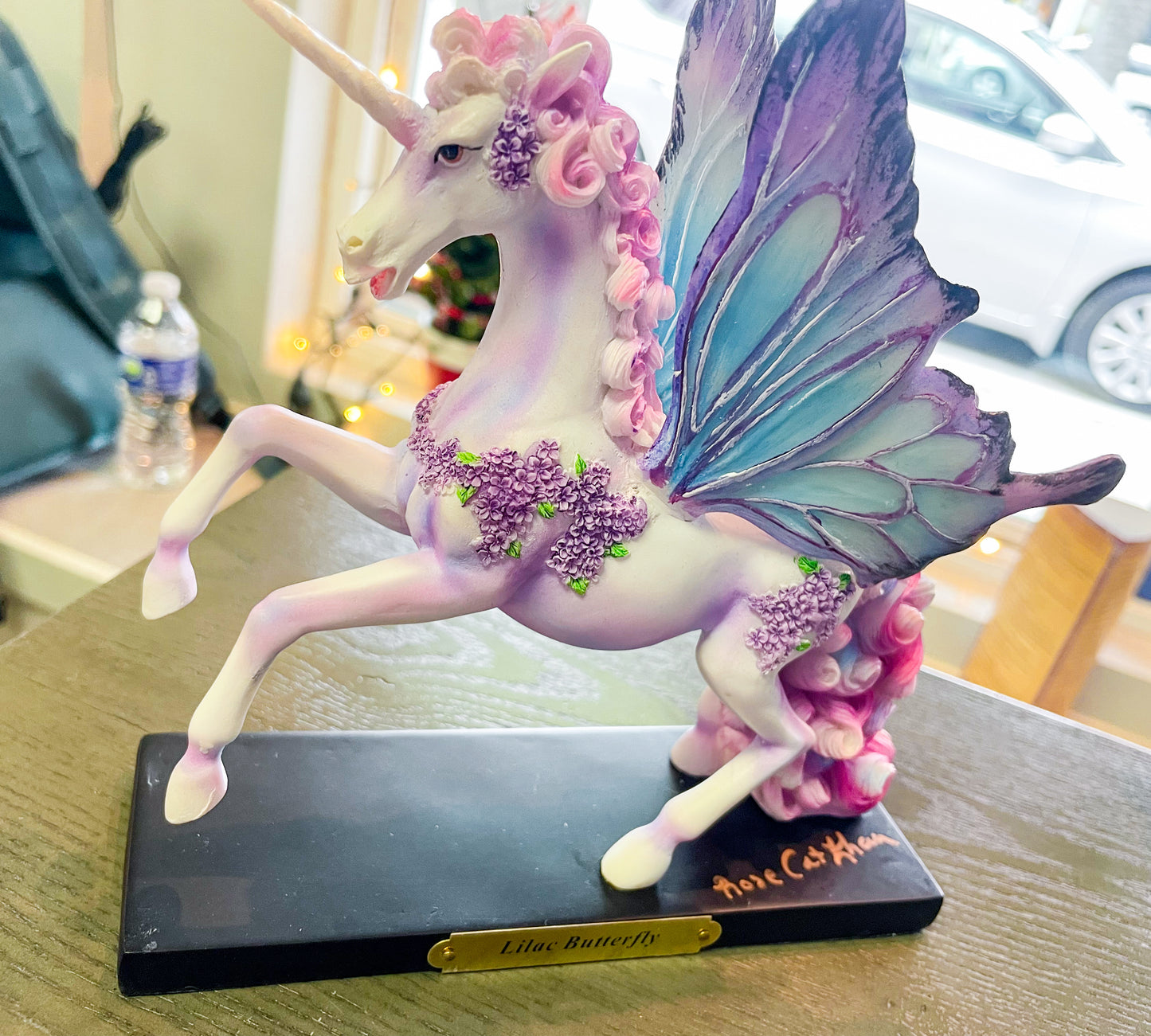 Rose Khan: "Lilac Butterfly" Figurine - SIGNED by Artist